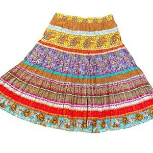 MULTIPLES Womens Boho Long Maxi Skirt Size 2X Multi Colored‎ Bohemian Gypsy